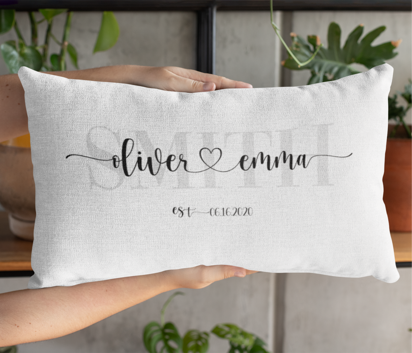 Personalized Anniversary/Wedding Pillow With Name & Date